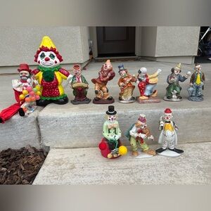 Clowns Huge Lot of 11 Vintage and Collectible from 1970s -80s